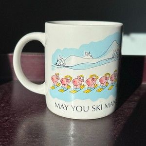Vintage Carlton Cards Coffee Mug 8oz Ski Bum, Cute, Funny, Humor
